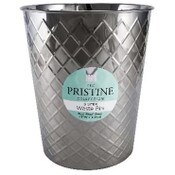 Wholesale - TRASH CAN SS 9.25"H X 7.875"W (6" BASE) SHINY CHROME 5L, UPC: 769898274008